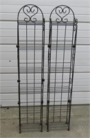 2 Gray Metal Shelves 50" T x 9 1/2" W x 5" D