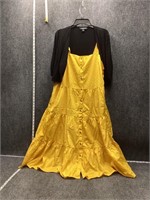 Yellow Dress and Black Cardigan Size 16