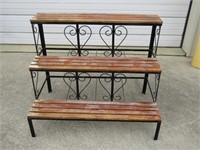 3 Tier Metal / Wood Plant Stand
