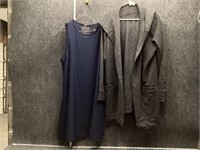 Women’s Navy Blue Dress and Charcoal Jacket