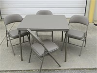 Padded Folding Card Table & 4 Folding Chairs