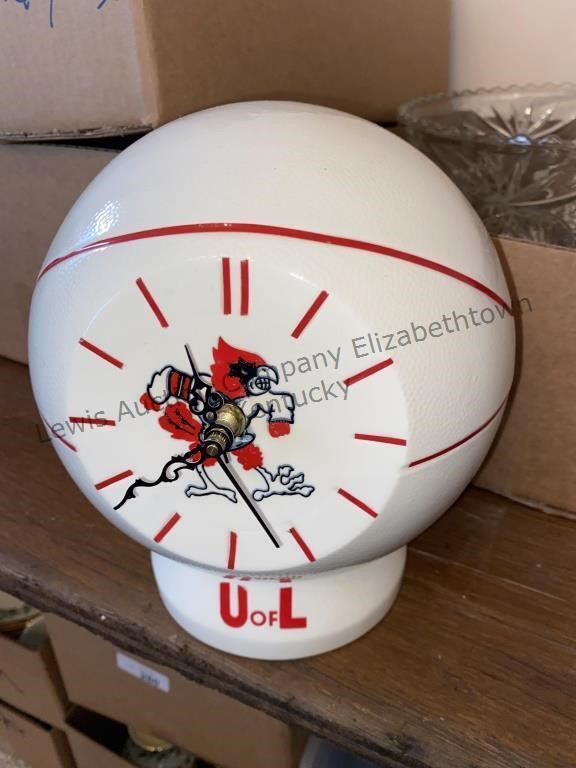 University of Louisville ceramic basketball clock