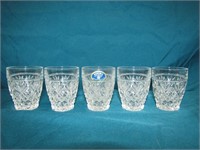 5- Bohemia Lead Crystal 24% Shot Glasses 2 1/4" T