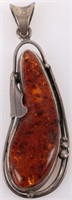 STERLING SILVER AMBER LADIES SOUTHWEST PENDANT