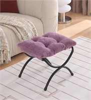 Lita Purple Folding Upholstered Plush Footrest