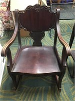 Old Decorative Wood Rocking Chair