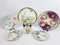 hand painted floral plates