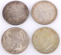 MINT STATE U.S. SILVER DOLLARS (1890-1971) - (4)