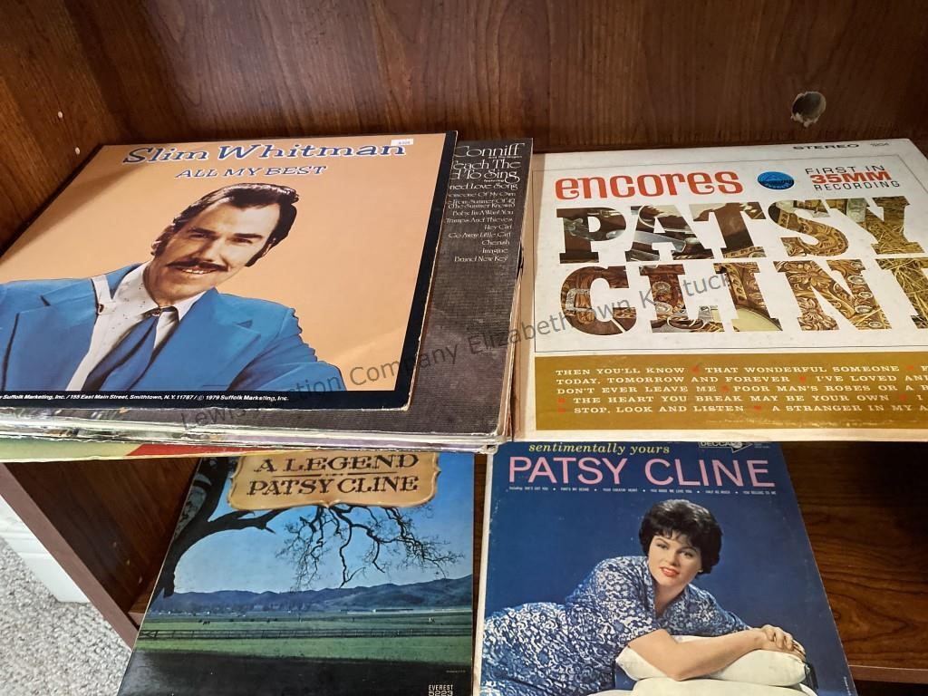Box of vintage albums Patsy Cline Cleveland