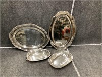 Silver Plate Platter and Dish Bundle