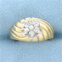 Vintage Diamond Dome Ring in 14K Yellow Gold