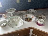 Various china, bowls, relish tray, etc.
