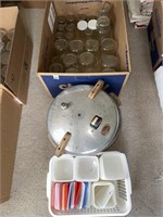 National pressure cooker, canning jars, plastic