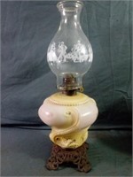 Beautiful Antique Style Oil Lamp Measures 18"