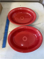 2 oval vegetable bowl fiesta wear red