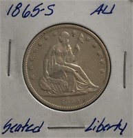 1865-S Seated Liberty Half