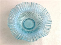 Large 11.5" Blue Hobnai opalescent glass bowl