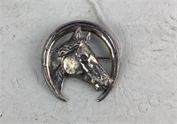 1.5" Sterling Silver Horse Pin