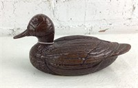 8" Red Mill Pecan Shell Carved Duck
