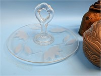 Nice Glass Serving Dish, Oil Can & Squirrel Bowl