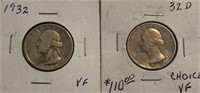 1932-P & 1932-D Washington Quarters