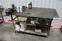 30" X 60" METAL TABLE WITH VISE