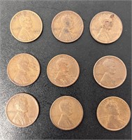 Lot of 9 Lincoln Wheat Pennies 1913-1929