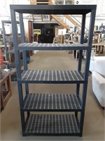 5 Tiered Plastic Shelving Measures 3' x 16" x 70"