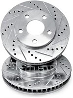 R1 Concepts Front Kit Brake Rotors Drill Slot For