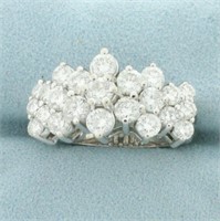 Vintage 3.5ct TW Diamond Cluster Ring in 14K White