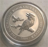 2004 Kookaburra 1-Oz Silver Round