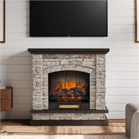 Allen+roth Electric Fireplace Faux Stacked Faux