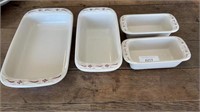 Longaberger pottery bakeware 4 piece