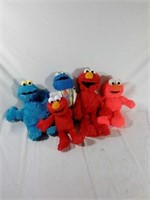 Elmo and Cookie Monster! 5 Plush toys, some date