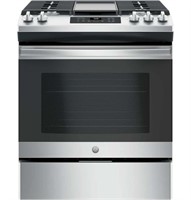 Ge 30" Slide-in Front Control Gas Range With Steam