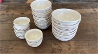 Longaberger Pottery (6) 7” bowls. (7) 6” bowls,