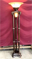 Gorgeous Metal & Art Glass Shade Floor Lamp