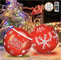 2 Pcs 24 Inch Light up Inflatable Christmas Balls