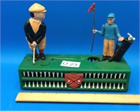 Collectible Cast-Iron Golfers Penny Bank