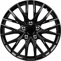 Bdk (4-pack) Premium Black Hubcaps 16" Wheel Rim