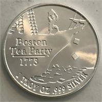 Boston Tea Party 1773 1-Oz Silver Round