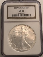 MS69 2007-W American Silver Eagle