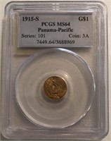 1915-S MS64 Panama-Pacific $1 Gold Coin