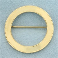 Vintage Circle Pin in 14K Yellow Gold