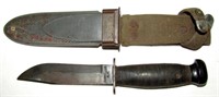 WWII Camillus Mark 1 Fighting Knife & Scabbard