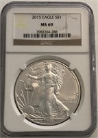 MS69 2015 American Silver Eagle