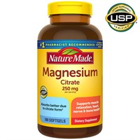Magnesium Citrate 250mg  Nature Made  180 Softgels