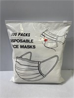 (100) White Disposable Face masks. New.