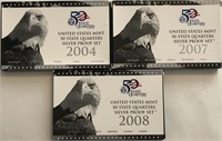 (3) Silver State Quarter Silver Mint Sets