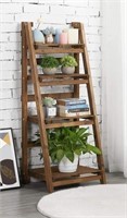 Wooden Foldable Ladder Shelf 4-Tier
